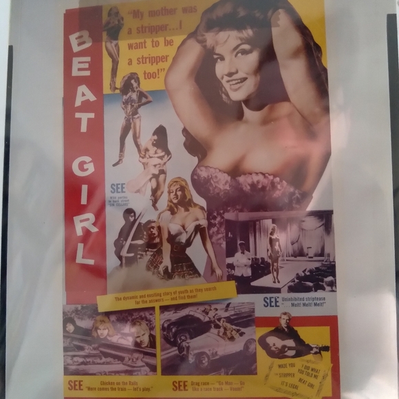 VINTAGE "Beat Girl Stripper" Kodak Slide Sexy Movie Poster - Picture 8 of 8